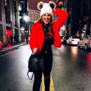 BLANK NYC Crop Faux Fur Jacket Size XL